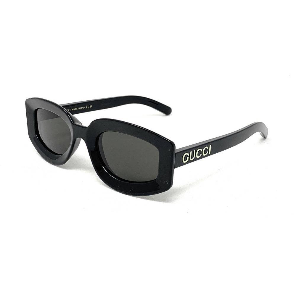 GUCCI Women's Sunglasses GG1718S 001 Shiny Black Oval 51mm - Picture 1 of 6